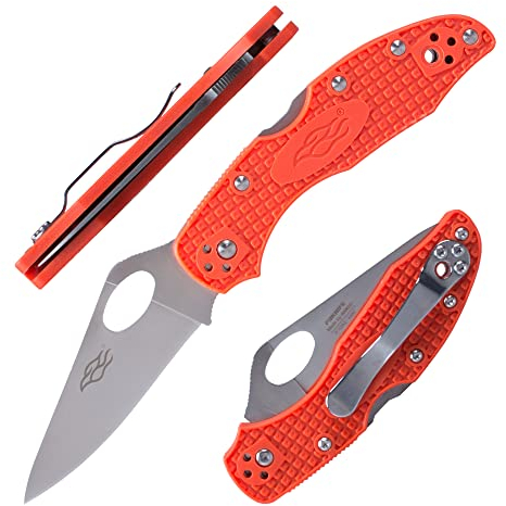 GANZO Firebird F759M-OR Taschen-Klappmesser 440C-Stahlklinge 75mm Anti-Rutsch-Griff mit Clip Camping Jagd Angeln Outdoor EDC-Messer 175 mm 67 g (Orange)