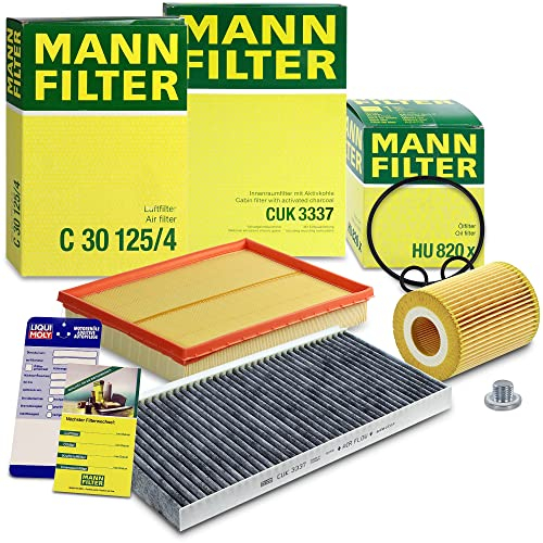 MANN-FILTER Inspektionspaket Filterset 1x Ölfilter, 1x Luftfilter, 1x Innenraumfilter (Aktivkohlefilter), 1x Ölwechselanhänger Kompatibel mit OPEL COMBO, CORSA C (X01)