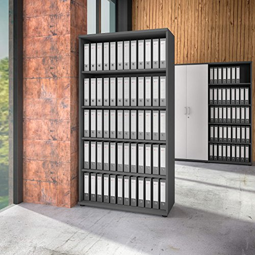 Weber Büro Uni Aktenschrank 5 OH Anthrazit Schrank Büroschrank Regalschrank