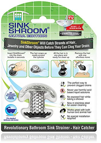 SinkShroom Bathroom Sink Drain Protector Stainless Steel Standard
