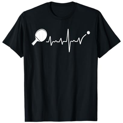 Tischtennis Herzschlag Tischtennisspieler EKG Frequenz T-Shirt