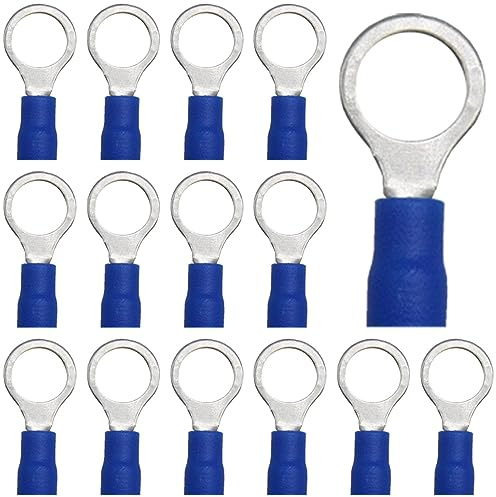 CEEYSEE 100x Kabelverbinder 1.5-2.5mm² Loch-Ø M8 Ringkabelschuhe Abzweigverbinder - Für Elektrische Crimpkabelschuhe Kable Teillisoliert PVC Kabel-Verbinder(Blau/DPRL8)