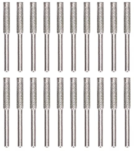 20 piezas afilador de motosierra, cabezal de pulido, kit de herramientas de afilado de lima giratoria(4.8MM-plata)