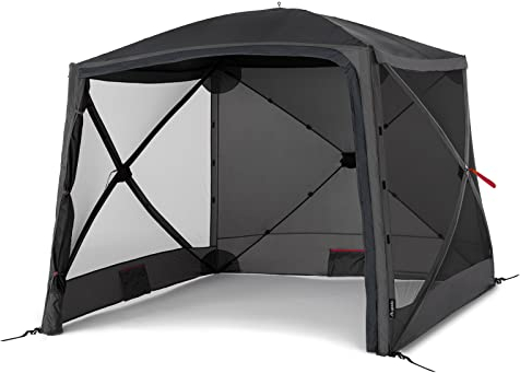 qeedo faltbares Schnell-Aufbau Pavillon mit UV-Schutz, wasserabweisend (2,4 x 2,1 m) inkl. Sturmleinen & Stahl-Heringe, Camping Vorzelt Event Shelter - Quick Hub Square