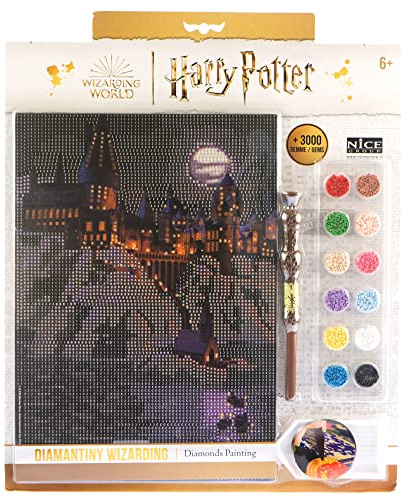 DIAMANTINY Harry Potter Landscape Boats To Hogwarts Mosaik Kit Crystal Art, Diamantmålning, 1 bild A4