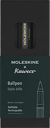 Moleskine x Kaweco, Penna a Sfera Ricaricabile in Plastica ABS, per Scrivere e Prendere Appunti, Ricaricabile con 1,0 mm di Inchiostro Blu Incluso, Colore Verde
