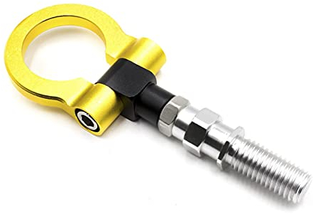 QUNINE Abschlepphaken-Set, für Autorennen, vorne und hinten, Abschlepphaken, Auto-Anhänger-Ring, universeller Abschlepphaken, Abschleppstangen-Set, Abschlepphaken (Farbname: Gold) (Gold)