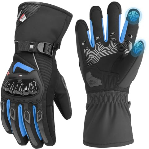 KEMIMOTO Winter-Motorradhandschuhe, wasserdicht, warm, mit Touchscreen