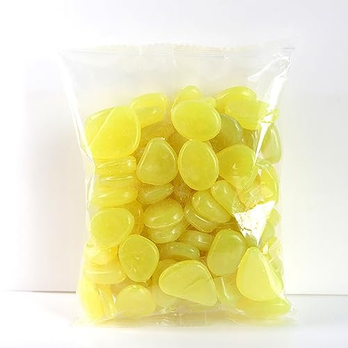 AIBOTY Im Dunkeln leuchtende Steine, 200 Stück, leuchtende Kieselsteine für den Garten, für die Dekoration von Gehwegen, Hinterhöfen, Gehwegen, Aquarien, Aquarien, Felsen im Freien,Gelb