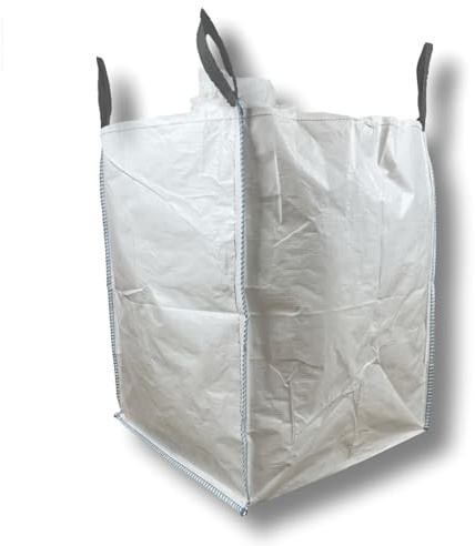 dm-folien Big Bag 90x90x115cm I 1 Stück I SWL 1.250 kg I Robuster Gartenabfallsack mit Ein- & Auslauf I Big Packs für Kies & Bauschutt I Big Pack Abfallsack I stabil & unbeschichtet