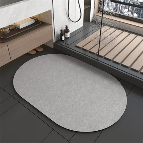 Badematte Rutschfester Badezimmerteppich Groß, Super Absorbierende Bodenmatte, Schnell Trocknend Badematten, Badteppich Rutschfest Badematte SaugfäHige Badvorleger Badezimmermatte Grey, 120x180cm