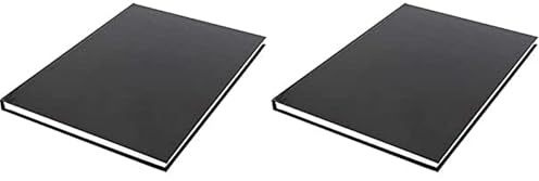 Skizzenbuch K-5564 Kangaro A4 blanko Hardcover 80 Blatt 100g schwarz (Packung mit 2)