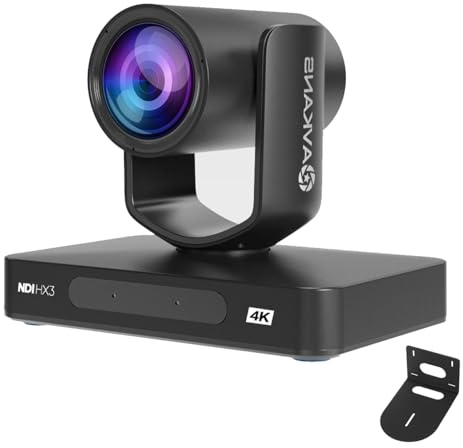 AVKANS AI Auto Tracking NDI PTZ Camera, 4K Zoom Live Streaming HDMI SDI PTZ Camera for Church Worship and Live Event (Black 4K AI Tracking)