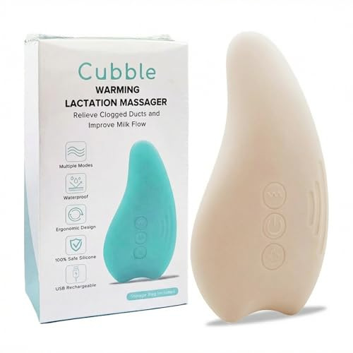 Cubble Wärmende Laktationsmassagegerät | Stillen | Lindert verstopfte Kanäle und verstopfte Brüste (Creme)