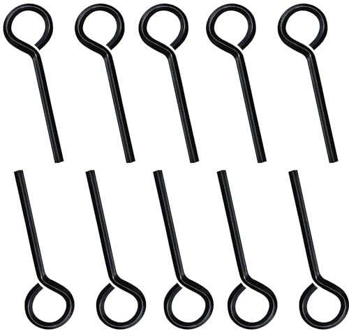 AUXBC 10PCS 7/32” Hex Key Dogging Key with Full Loop, Black Allen Key Ring Wrench Door Key, Solid Metal Six-Edge Screw Driver for Push Bar Panic Exit Devices