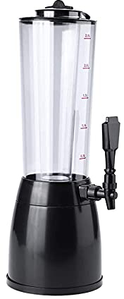 Dispensador de Cerveza Dispensador de Bebidas con Grifo Dispensador de Torre de Cerveza de 2,5 L, con Tubo de Hielo Extraíble, Fácil de Limpiar, para Bar, Fiestas en Casa, Restaurante Buffet (Negro)