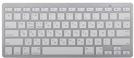 Teclado Inalámbrico, 78 Teclas Teclado Inalámbrico Bilingüe Mini Gaming Ultra Delgado Portátil Blanco Compatible con Android, iOS, PC, para Viajes De Negocios Biblioteca Cafetería(Ruso)