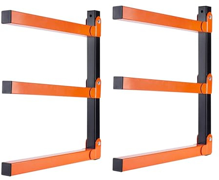 CEIEVER Wandhalterung Holz Organizer und Holzlagerung, Holzregal mit 3 Ebene Wandmontage Holzlagerregal 2 Stück Brennholzregal Feuerholzregal für drinnen und draußen