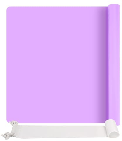 Xespis Silikonmatte Groß 70x50 cm, Silikonmatte für Epoxidharz (Lila) | Bastelunterlage, Silikon Bastelmatte, Malunterlage für Kinder, Mehrzweck Antihafte Rutschfeste Silikon Unterlage, Platzset