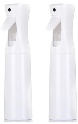 TMAOZW Botella pulverizadora de peluquería, pulverizador de agua recargable continuo fino, adecuado for viajes, maquillaje recargable portátil(2pcs white,300ml)