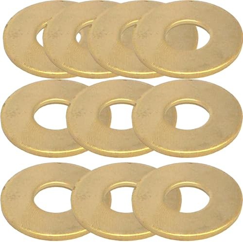 Arandelas de latón macizo M3 x 12 mm, paquete de 10 - DIN 9021 Forma G de forma ancha para reparación de guardabarros para restauración antigua, uso eléctrico, marino y decorativo
