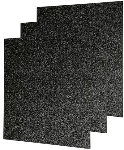 QUARKZMAN 3 Stück Schwarze Glitzer-Acrylplatten 1/8 Dicke 8 x 8 | Glänzende PMMA-Fluoreszenz-Kunststoffplatten, Extrudierte transparente Leerformen, für DIY-Kunsthandwerk