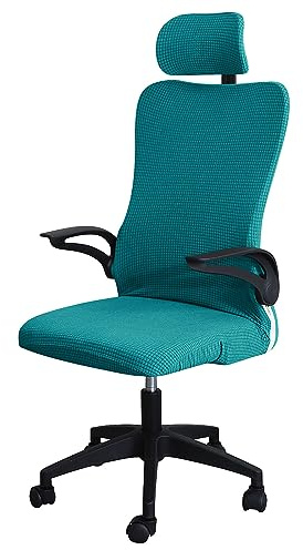 Mswborml Rimovibile Fodera per Sedie da Ufficio con Copri Poggiatesta, Ergonomica Coprisedia per Sedia da Ufficio, Universale Copertura Elasticizzata per Sedia da Gaming, Coprisedie da Gaming,K