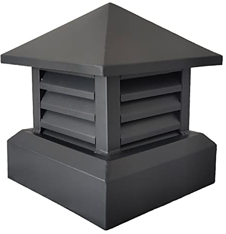 SHENJIA Chapeau de cheminée Chapeau de cheminée en Alliage d'aluminium Chapeau de Drainage carré Chapeau de Ventilation de Toit Chapeau de persienne de Pluie Chapeau Coupe-Vent