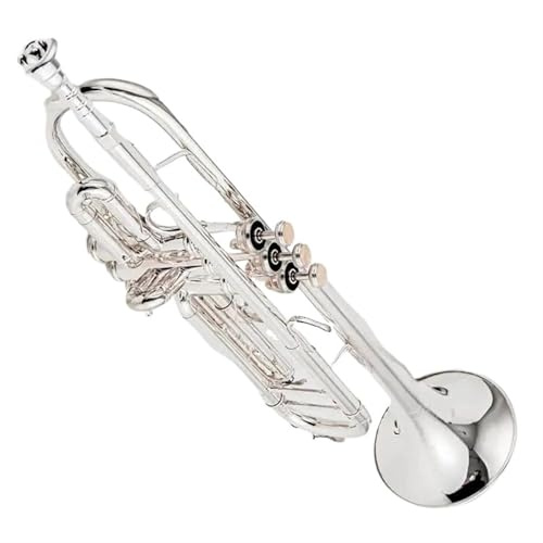 Silberne Trompete Flaches Blasinstrument Blechblasinstrument Studenten-Edelstahl Standard Professionelles Musikinstrument Trompete