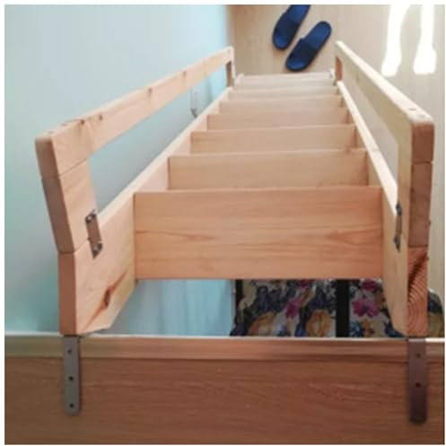 Holzleiter für Wohnmobile, Wohnmobile, Baumhäuser, 10,2 cm breite Stufen und Handläufe, 2 m hoch, Kletterleiter mit Haken und Halterungen