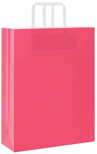 vidaXL Papiertragetaschen 250 STK., Papiertüten mit Henkeln, Papiertüten, Geschenktüten für Einkaufen Hochzeiten Verpackungen Partys Geburtstag Weihnachten, Rosa 32x12x42cm