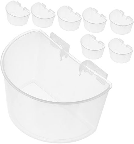 BESPORTBLE 8er Set Vogelkäfig Futter Und Wasserschalen Hängende Futterschalen Für Tauben Hühner Und Kaninchen Transparente Große Schalen Für Die Tierernährung