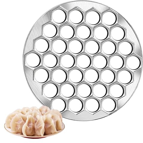 Hsyadazi Pelmeni Maker Pelmeni Form, 37 Löcher Dumpling Maker Ravioliformer Mold, Küchen Teigpresse Dumplings Form aus Aluminiumlegierungv Raviolischneider Gebäck-Werkzeug