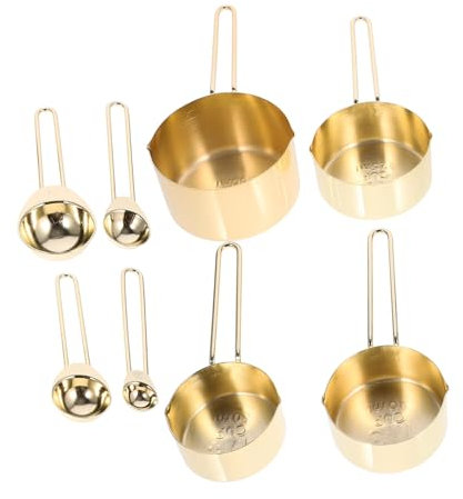 Cabilock Juego Cucharas Medidoras 8 Tazas y Cucharas Medidoras Para Hornear Acero Inoxidable