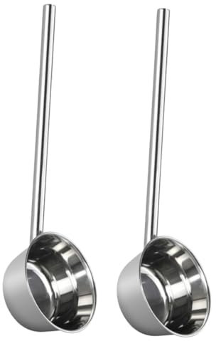 Alipis 2piezas Cucharones De Acero Inoxidable Cucharón Para Sopa Mango Cucharón Multiusos Para Agua Para Cocina y Jardín