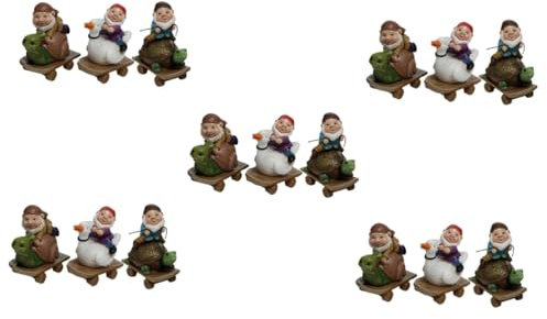TOYANDONA 15stücke Teiliges GNOME Figuren Resin Miniatur Gartenzwerge Für Garten Balkon Und Deko Lustige GNOME Statuen Für Innen Und Außenbereich