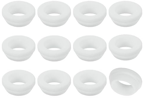 sourcing map 12Pcs Rubber Grommets, Mount Dia 20mm ID 16mm Snap Firewall Hole Plug, Anti-Scratch Hole Cover Plug for Electrical Box Cable Wiring, White