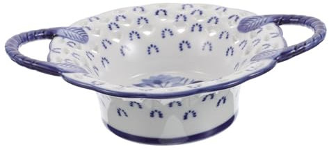 Mobestech Frutero de Porcelana Azul Creativo para Cocina y Salón