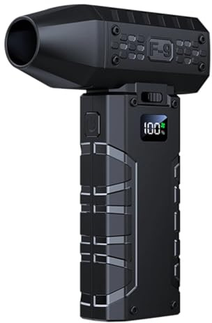 Uhidka Secador de Pelo Turbo F9 de 80000 RPM con 100 Velocidades y Luz LED, Soplador de Alta Potencia para Uso Multifuncional en Interiores y Exteriores.