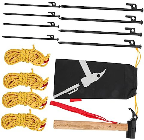 ibasenice Zelt Hammer Mit Camping-heringen Befestigungswerkzeug-Set Für Outdoor-aktivitäten Camping-pegs Und Seile Für Zelt Und Planeinrichtung
