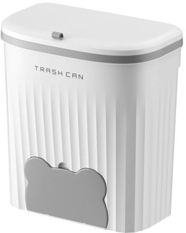 AOYEAH Bote de basura montado en la pared de la cocina, Papelera de baño con tapa, Bote de basura para gabinete debajo del fregadero Compost Bin