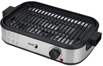 FAGOR SmokeLess Plancha de Asar Eléctrica XL 2000 W con Extractor de Humos