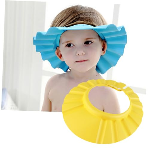 Adjustable Shower Hat Eva Shampoo Cap for Durable Bath Visor Protector Yellow Fits Head Girth Prevents Water Shampoo from Eyes