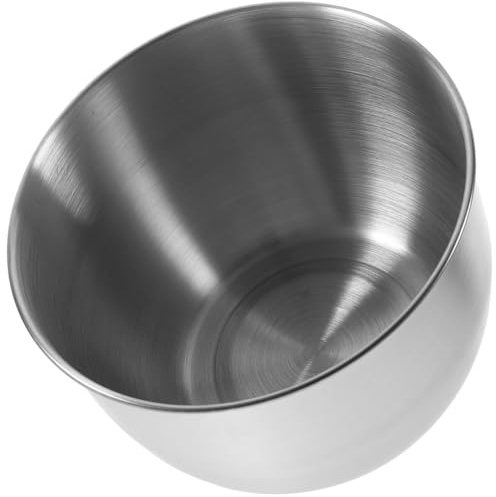 PartyKindom Stainless Steel Mixing Bowl Deep Kitchen Bowl for Baking Cake Dough Egg Beating Salad with Non-Slip Base and Easy Pour Edge 7.5 Inch Diameter