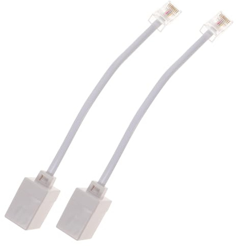 LALAFINA Adattatore Da Rj11 a Rj45 2 Pezzi Convertitore Cavo Telefonico a Ethernet Connettore Maschio Femmina Compatto Per Dispositivi Telefonici Analogici Uso Domestico e Ufficio