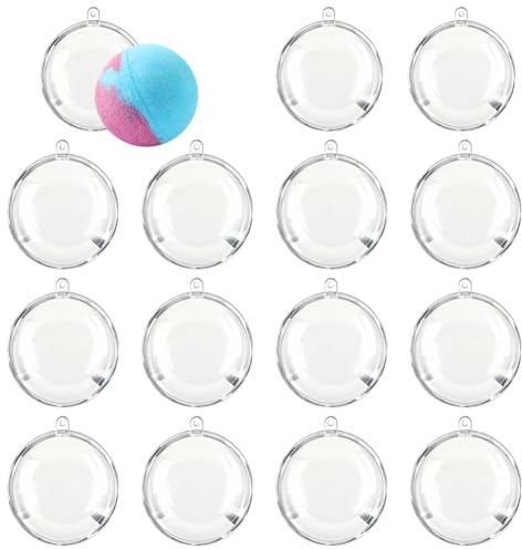 Boules De Noël Transparentes 15 Pièces,Boules De Noël en Plastique Acrylique Transparent,Boules Transparente à Remplir pour Remplir des Décorations De Noël Et des Gadgets (5CM)