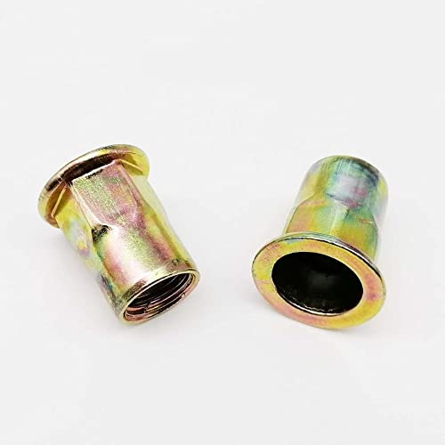 Metall-Blindnietmuttern, Einpressmuttern, Nietmuttern aus Kohlenstoffstahl, mehrere Kopfausführungen, M4–M12(Semi Hex Head,20pcs M4)
