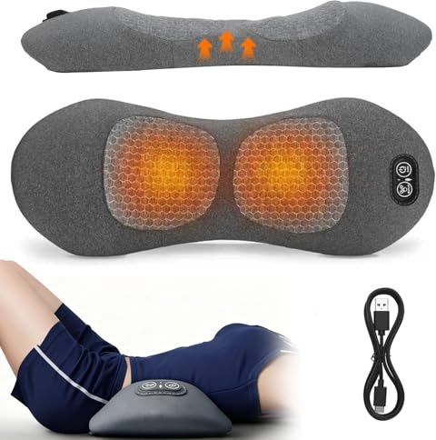 3 In 1 RüCkenmassagegeräT, MassagegeräT RüCken, Schulter MassagegeräT, Ergonomische RüCkenstüTze Mit Traktionslifting Und Vibrationsmassage Und WäRmekompresse For Nacken, Schultern Und RüCken