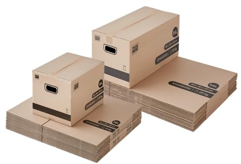 Pack and Move - Lot 30 Cartons Tailles Mixes - 60 x 30 x 30 cm + 40 x 30 x 30 cm - Déménagement - 2 Tailles