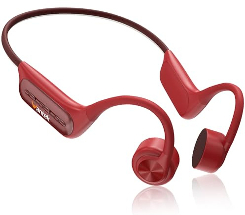 Wantek - Cuffie a conduzione ossea per nuoto IP68 impermeabili, Bluetooth 5.3 a orecchio aperto con lettore MP3 da 32GB, cuffie sportive senza fili per nuoto, corsa, ciclismo, 8 ore di batteria